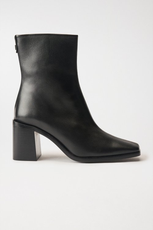 BICOLOR LEATHER ANKLE BOOTS