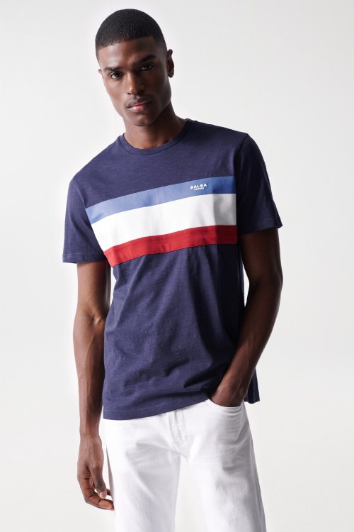 T-shirt with tricolour print