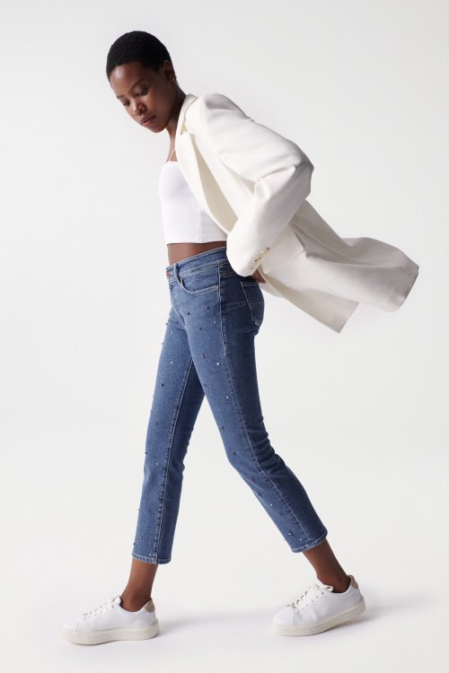 Push Up Destiny jeans with gemstone details