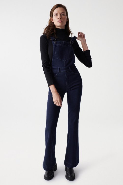 PUSH IN SECRET GLAMOUR DUNGAREES WITH FLARED LEG