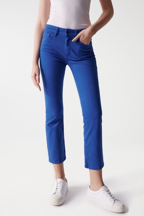 BLUE PUSH UP DESTINY CROPPED FLARE JEANS