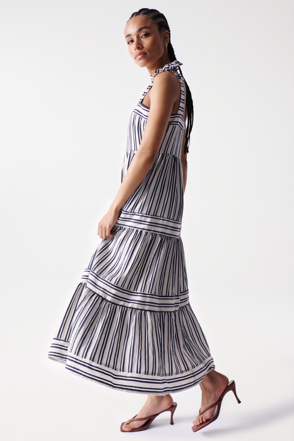 Striped dress with ruffles - Salsa