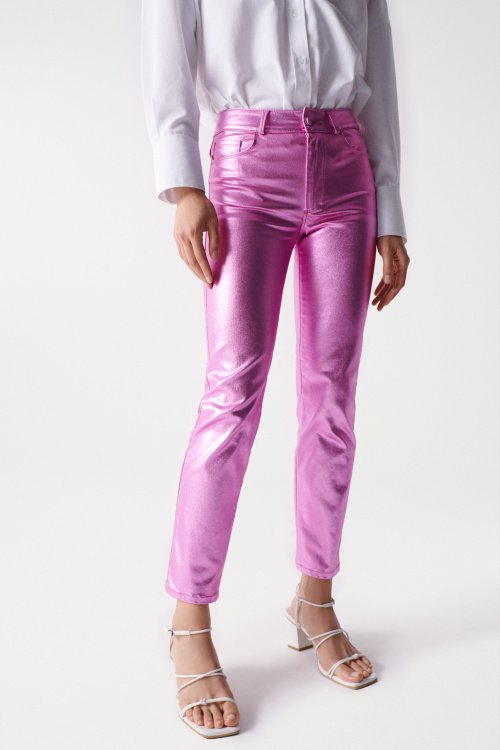 DESTINY PUSH UP TROUSERS WITH PINK COATING MADALENA ABECASIS