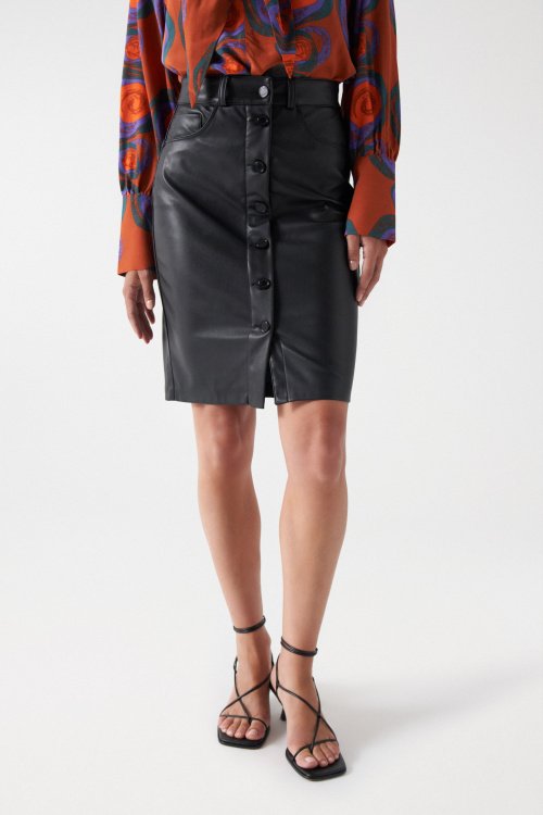 LEATHER EFFECT SKIRT
