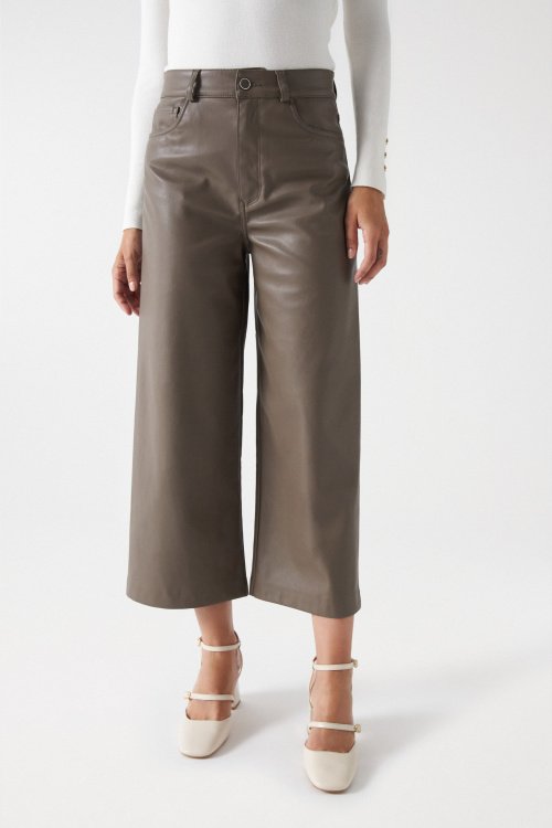 LEATHER EFFECT TRUE MARINE TROUSERS