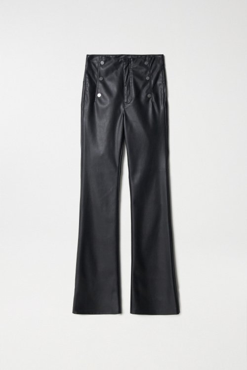 LEATHER EFFECT FAITH PUSH IN TROUSERS
