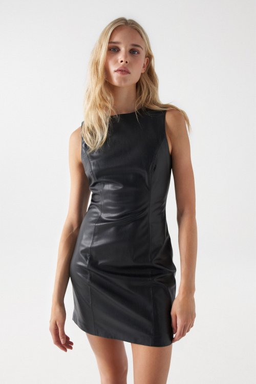 LEATHER EFFECT DRESS