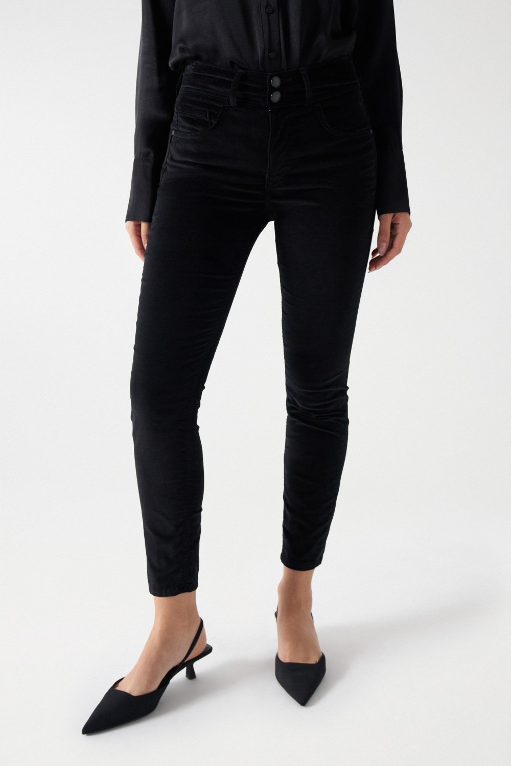 Women's Black Jeans, Black Velvet Jeans