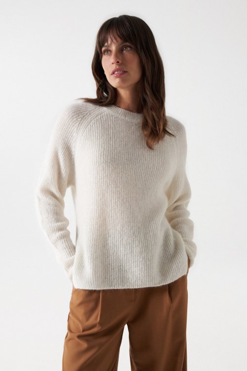 Sweater mujer tejido lana mohair colorido