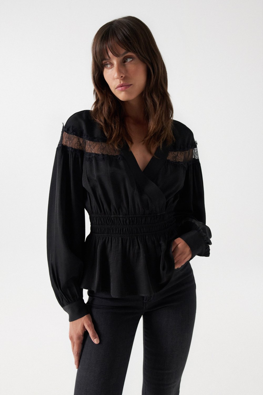 BLOUSE WITH LACE DETAIL - Salsa