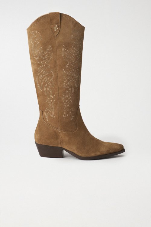 EMBROIDERED LEATHER COWBOY BOOTS