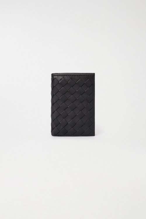 LEATHER WALLET WITH BRAIDED EFFECT
