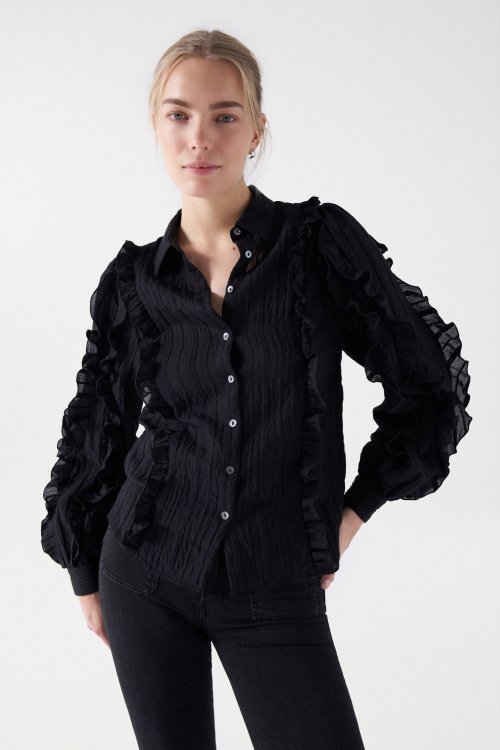 SHIRT WITH BALLOON SLEEVES AND RUFFLES