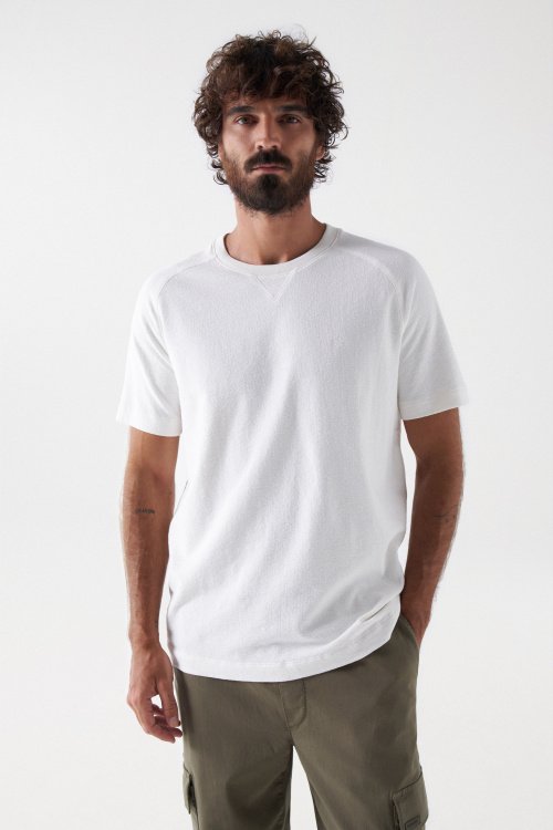 TEXTURED T-SHIRT WITH LOGO