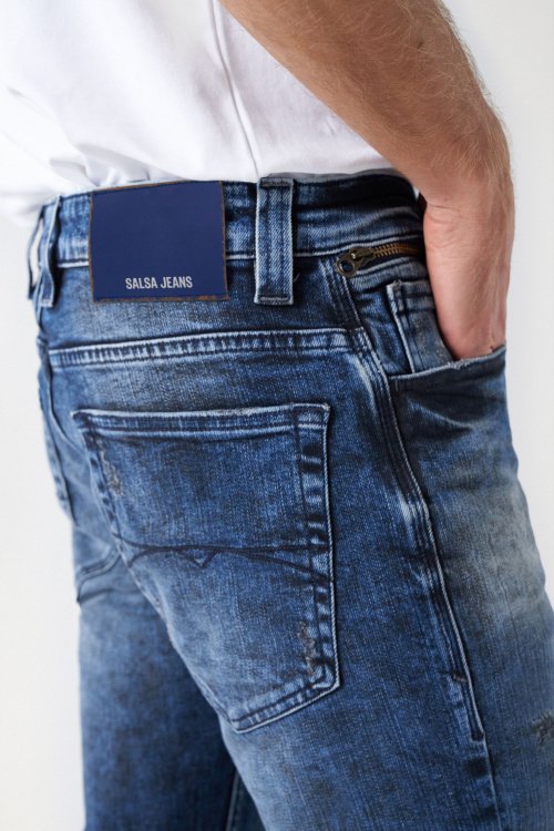CRAFT SERIES REGULAR JEANS WITH BLACK RIPS