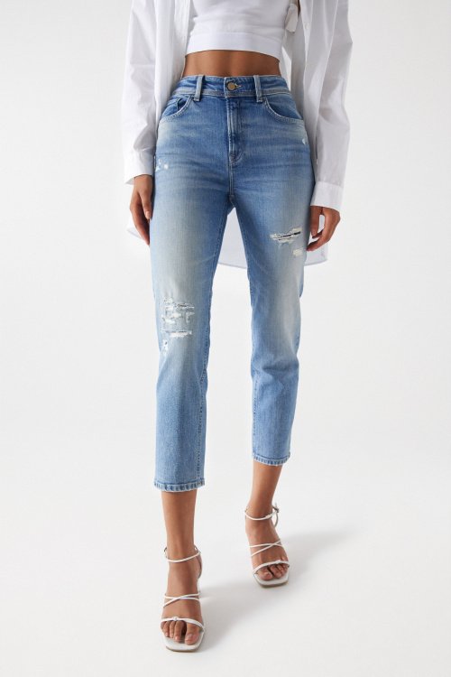 TRUE JEANS WITH RIPS