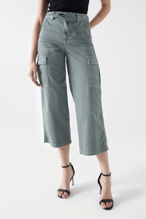 FAITH PUSH IN CARGO JEANS WITH BELT