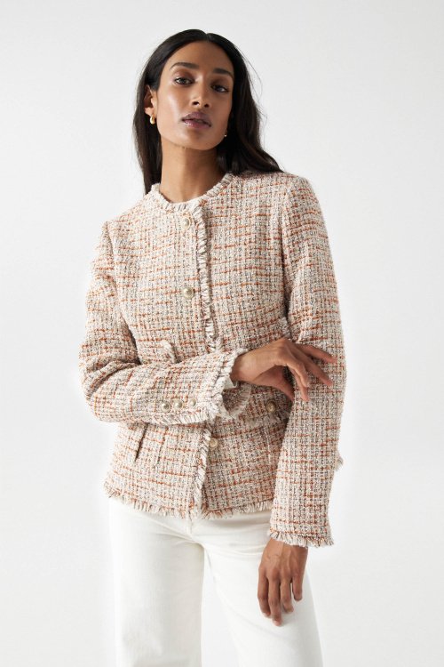 TWEED JACKET WITH PEARL BUTTONS