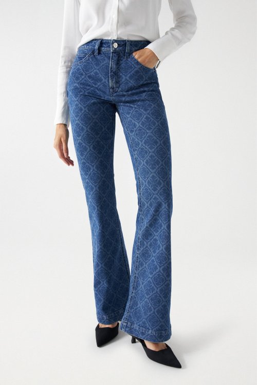 FAITH PUSH IN-JEANS, FLARE-PASSFORM, MIT MUSTER