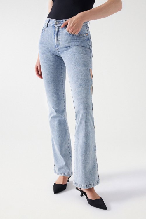 DESTINY PUSH UP FLARE JEANS WITH INTERWOVEN EFFECT