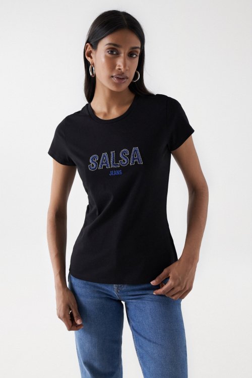 T-SHIRT WITH SALSA LOGO AND BEADS