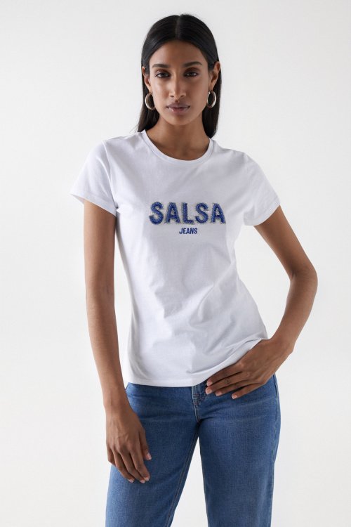 T-SHIRT WITH SALSA LOGO AND BEADS