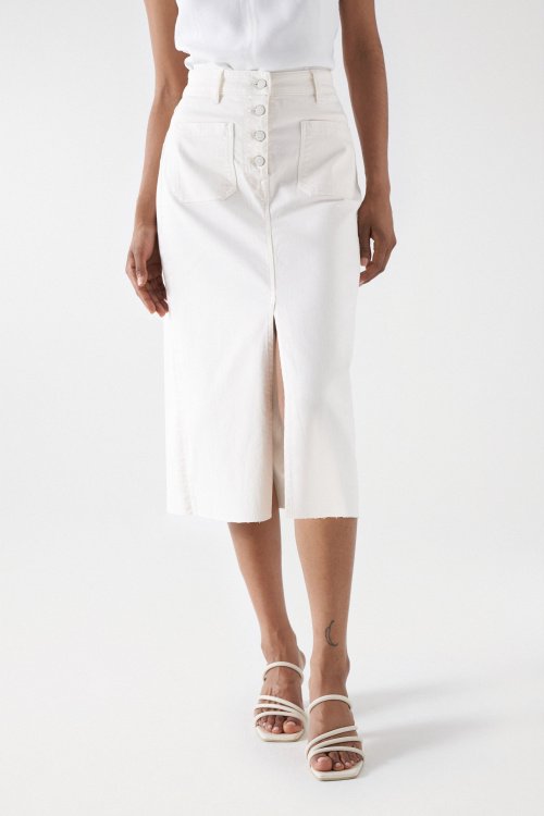 TRUE MIDI SKIRT WITH FRONT POCKETS