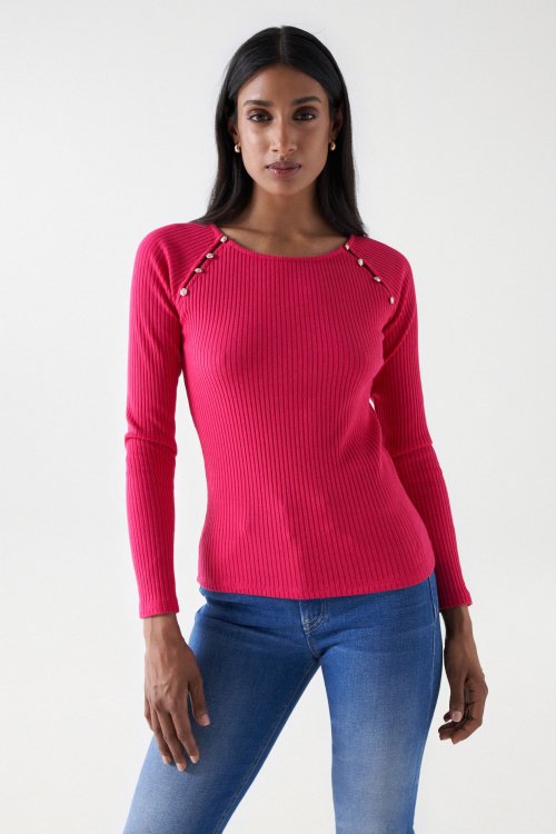 RIBBED SWEATER WITH APPLIQUÉS