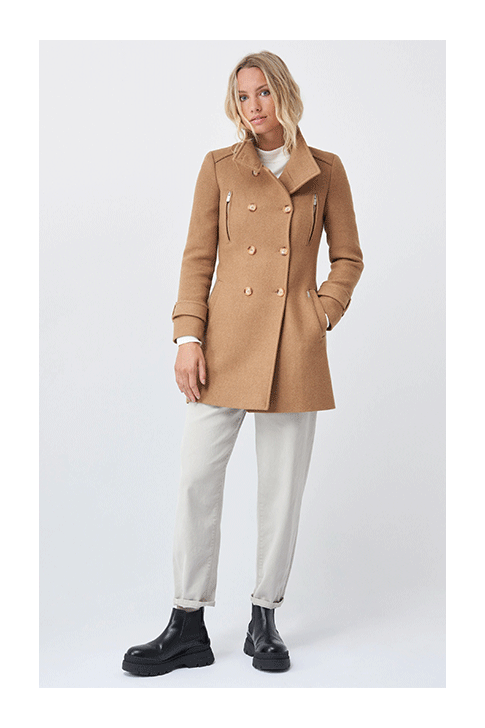 Long duffle coat with detail