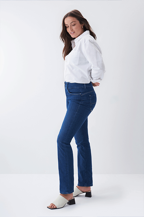 Slim Push In Secret jeans, medium-dark colour