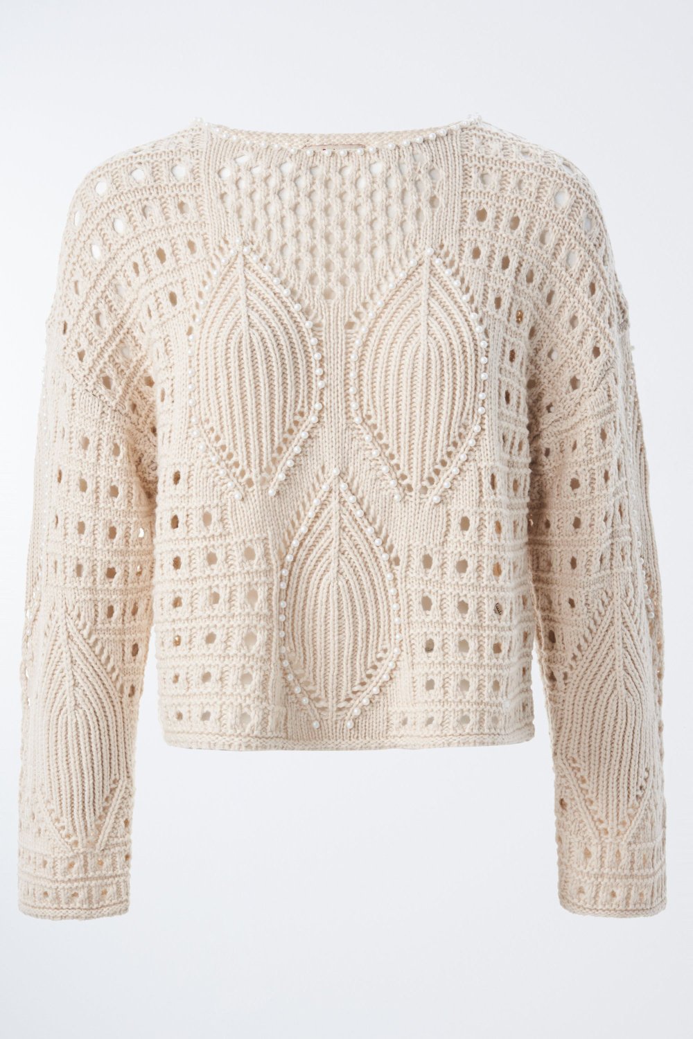 Knitted jumper with pearl details - Salsa