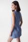Texturiertes Kleid aus blauem Tweedstoff - Salsa