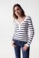 Striped ribbed knit top