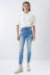 Jeans secret glamour push in cropped in denim lavato - Salsa