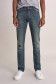 Slender slim carrot premium wash jeans with rips