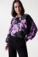 Satin-feel blouse with floral print