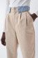 Cropped slim baggy trousers, beige, twill and denim mix - Salsa