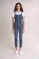Push In Secret Glamour denim dungarees with clips