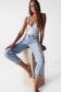 Cropped slim Boyfriend jeans, light wash with rips - Salsa